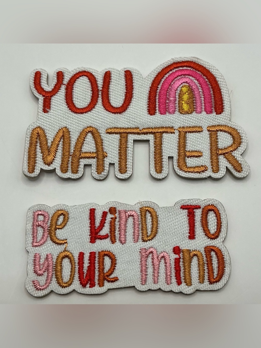 2 FUN MOTIVATIONAL IRON OR SEW ON PATCHES YOU MATTER KIND TO MIND NWOT